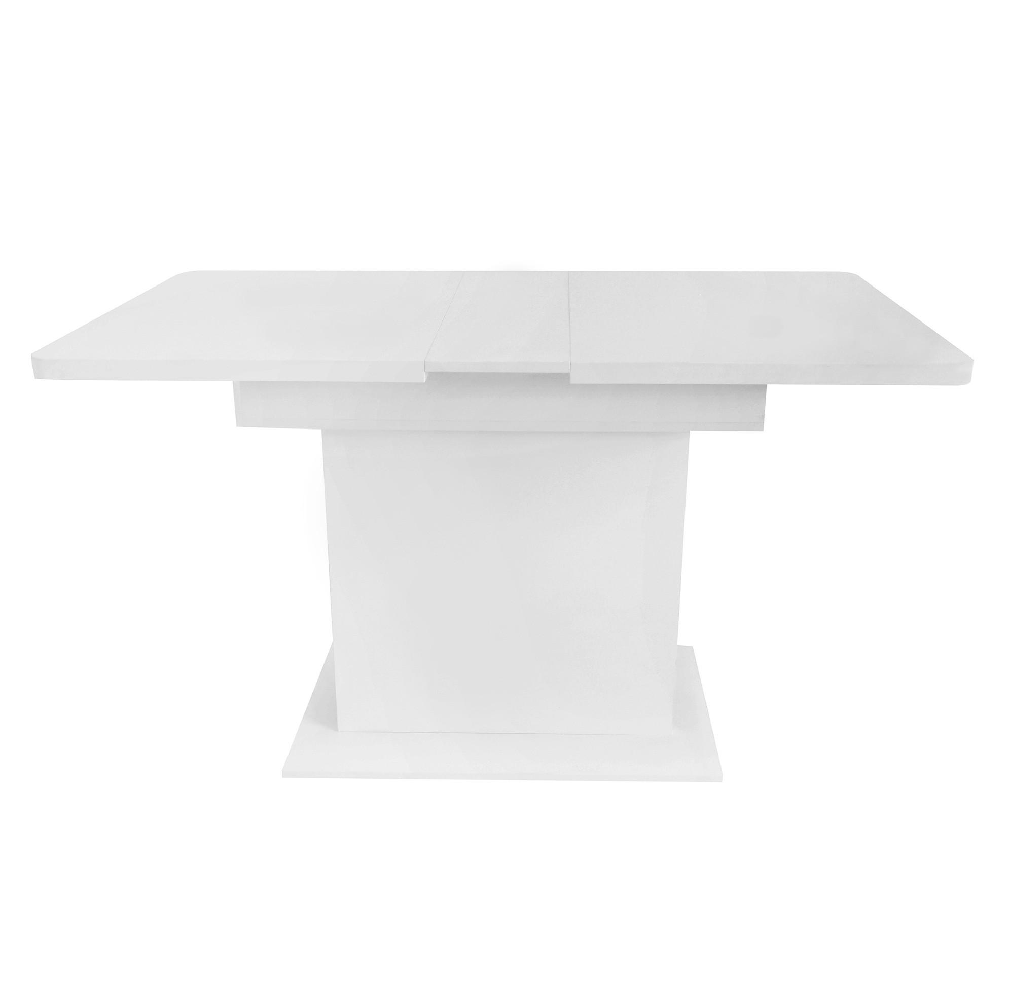 ESSTISCH, Spanplatte mit Metallgestell, ausziehbar mit Stauraum, 110/130/70/75 cm, Weiß - Weiß, Holzwerkstoff (130/70/75cm) - Redom