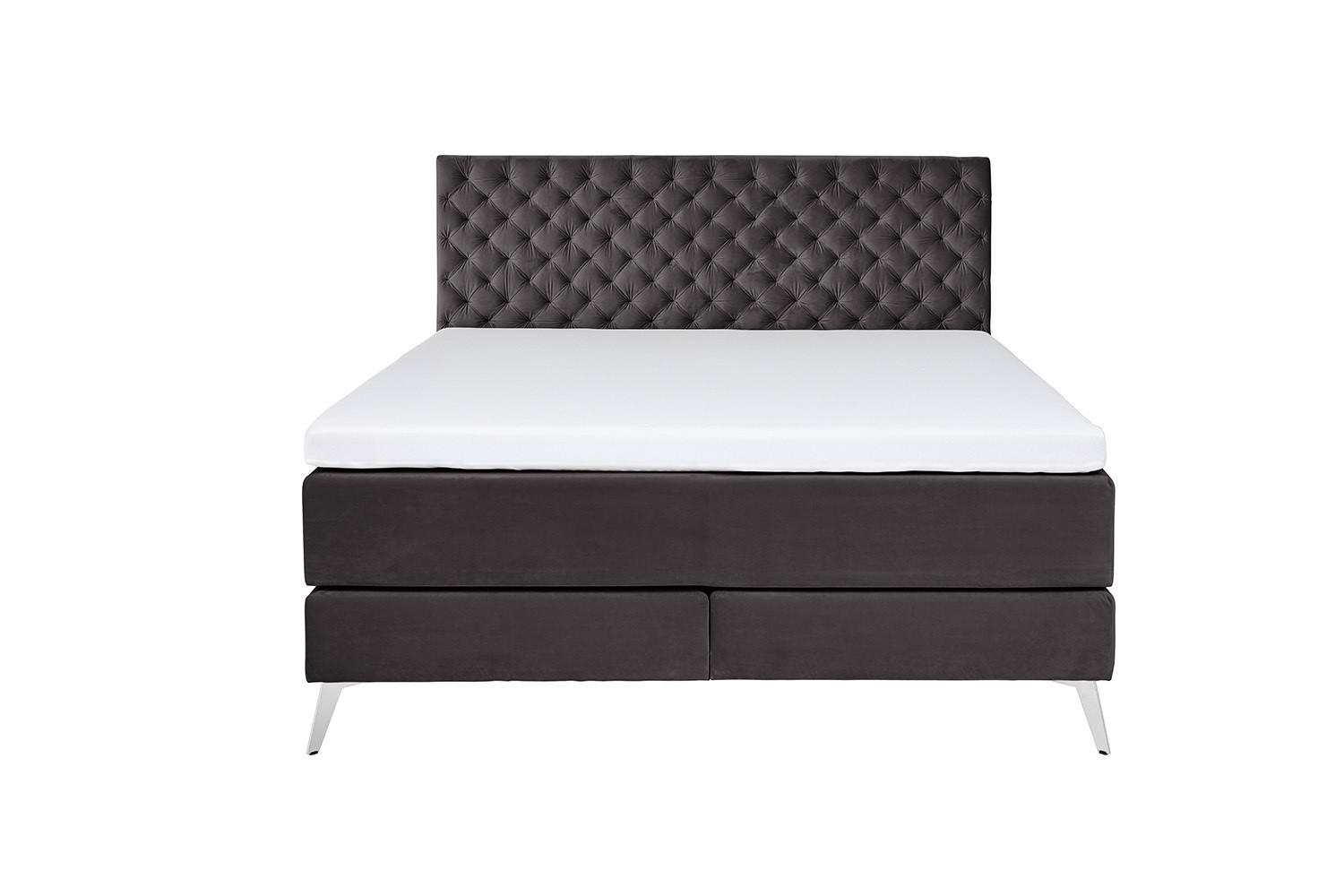 BOXSPRINGBETT SINDAR Anthrazit Webstoff - Anthrazit/Silberfarben, Textil (160/200cm) - KAWOLA