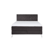 BOXSPRINGBETT SINDAR Anthrazit Webstoff - Anthrazit/Silberfarben, Textil (160/200cm) - KAWOLA