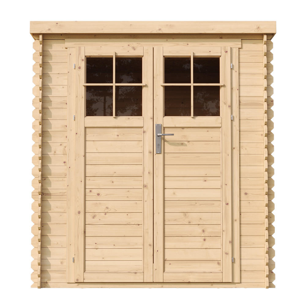 GARTENHAUS HOLZ mit hochwertige abschließbare Tür, mit imprägniertem Boden B204xL204xH202 cm/ 3.53 m2 - M309F+M309G - Beige, Holz (204/206/204cm) - Timbela