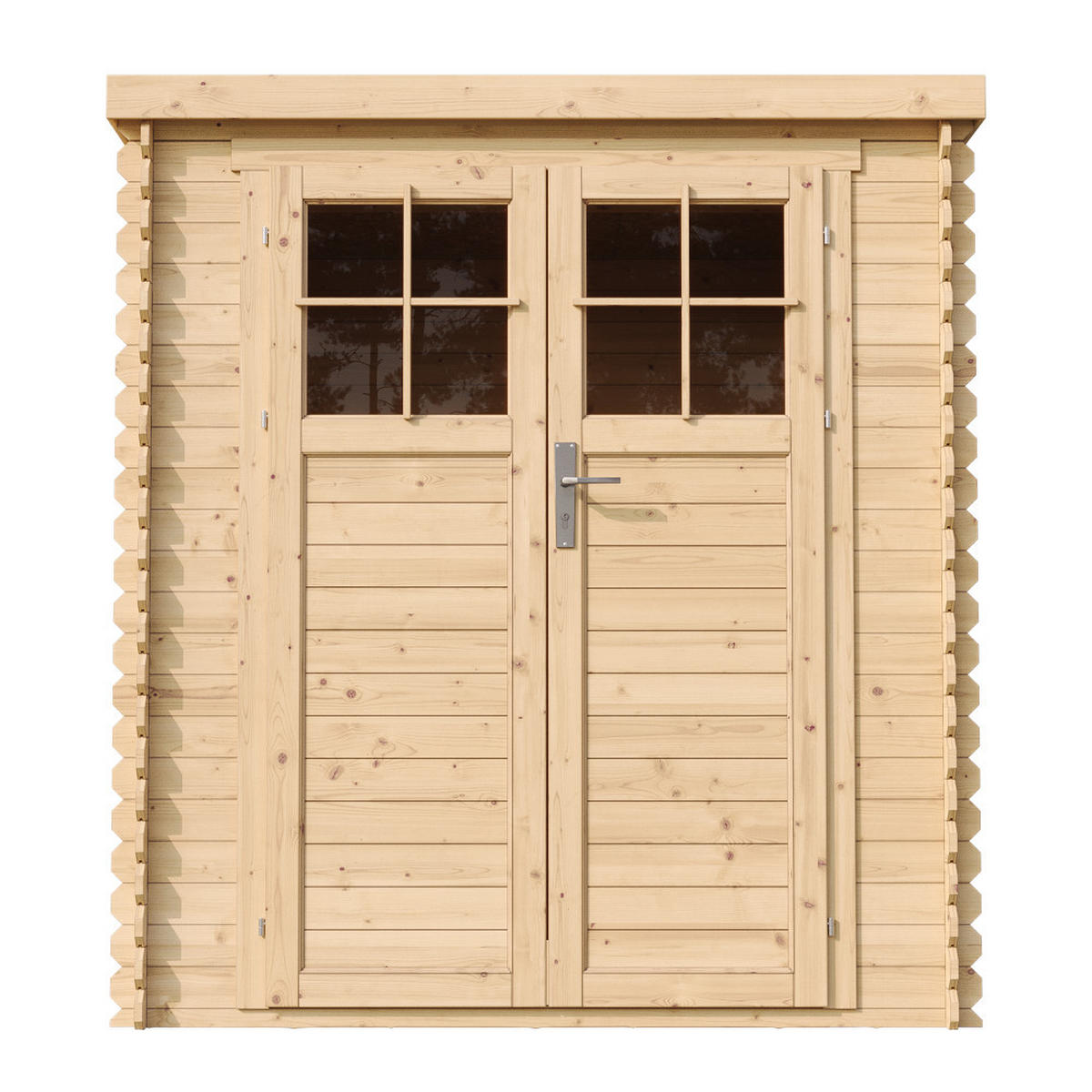GARTENHAUS HOLZ mit hochwertige abschließbare Tür, mit imprägniertem Boden B204xL204xH202 cm/ 3.53 m2 - M309F+M309G - Beige, Holz (204/206/204cm) - Timbela
