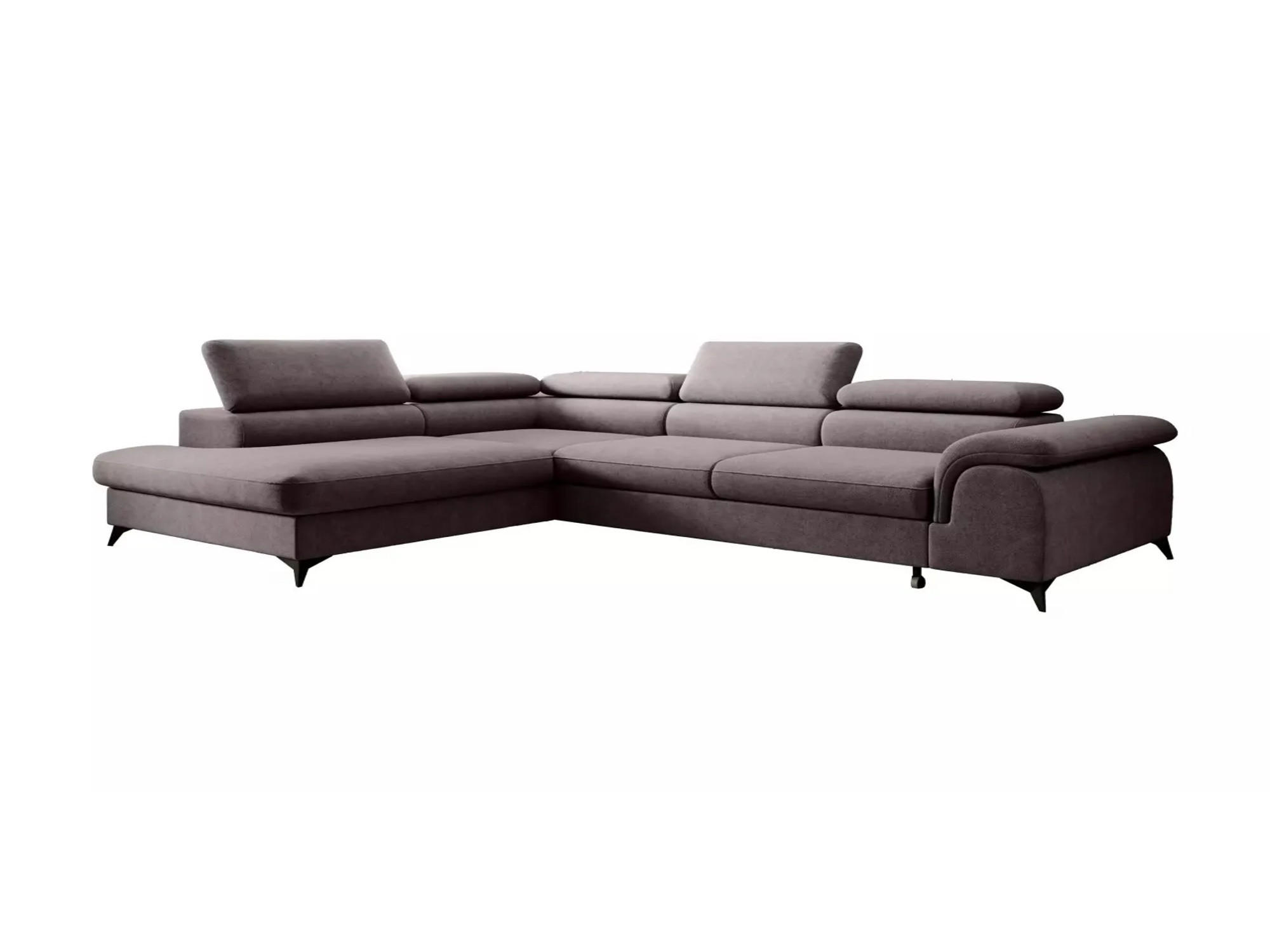 ECKSOFA PLAZA L Links mit Schlaffunktion 125x195 Velours Dunkelgrau - Dunkelgrau/Schwarz, Holz/Kunststoff (205/275cm) - Muffo