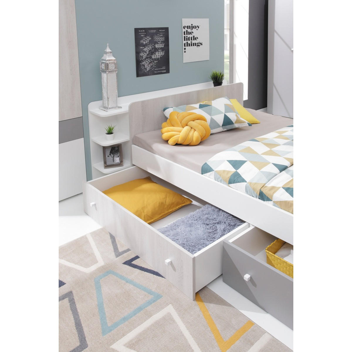 RAHMENBETT – 224 x 114 cm – COMO System – Grau - Grau, Holzwerkstoff - hi-markt