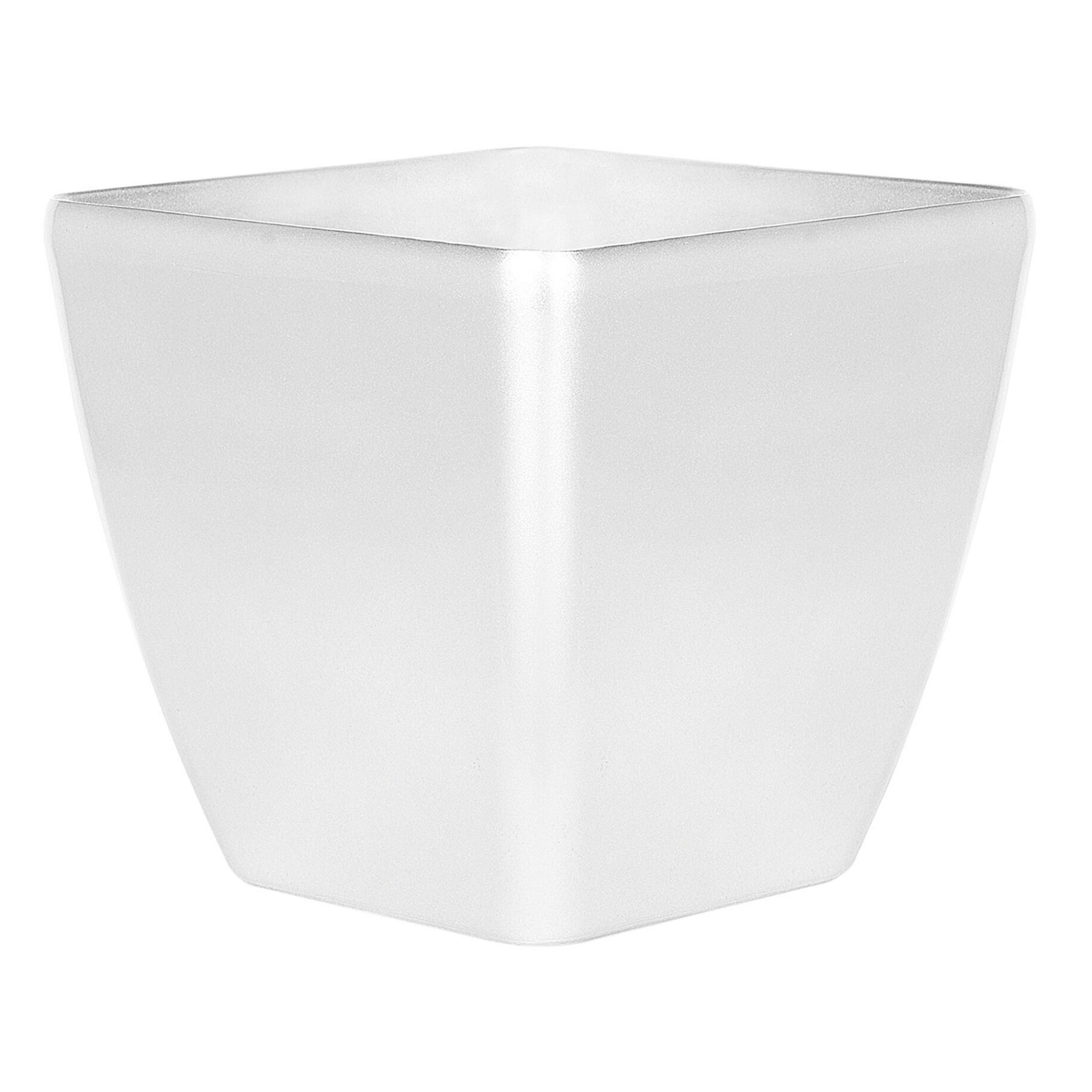 BLUMENTOPFSILBERQUADRATISCH 35/35/34cm Astras - Silberfarben, Stein (34cm) - Beliani