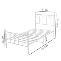 METALLBETT 90/200 mit Stauraum unter dem Bett Jugendbett mit Lattenrost,Weiß - Weiß, Metall (90/200cm) - STILVORA