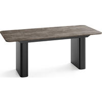 ESSTISCH Riven rechteckig ausziehbar verlängerbar mit Butterfly-Auszug, Beton Dunkelgrau 200-296/90/76 cm - Dunkelgrau/Schwarz, Holzwerkstoff/Metall (90/296/76cm) - WFL GROUP