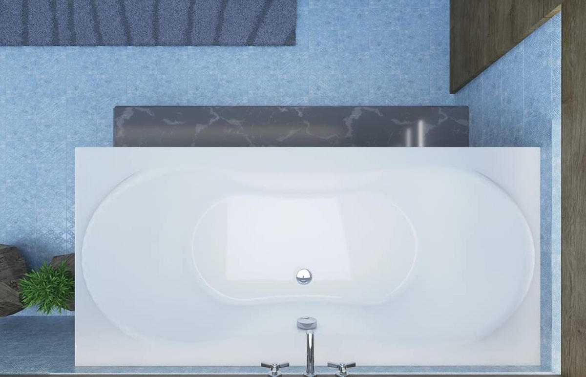 BADEWANNE Rechteck LONG 170/80 mit Styro Ablauf Füße - Weiß, Kunststoff (80/62/170cm) - bad land