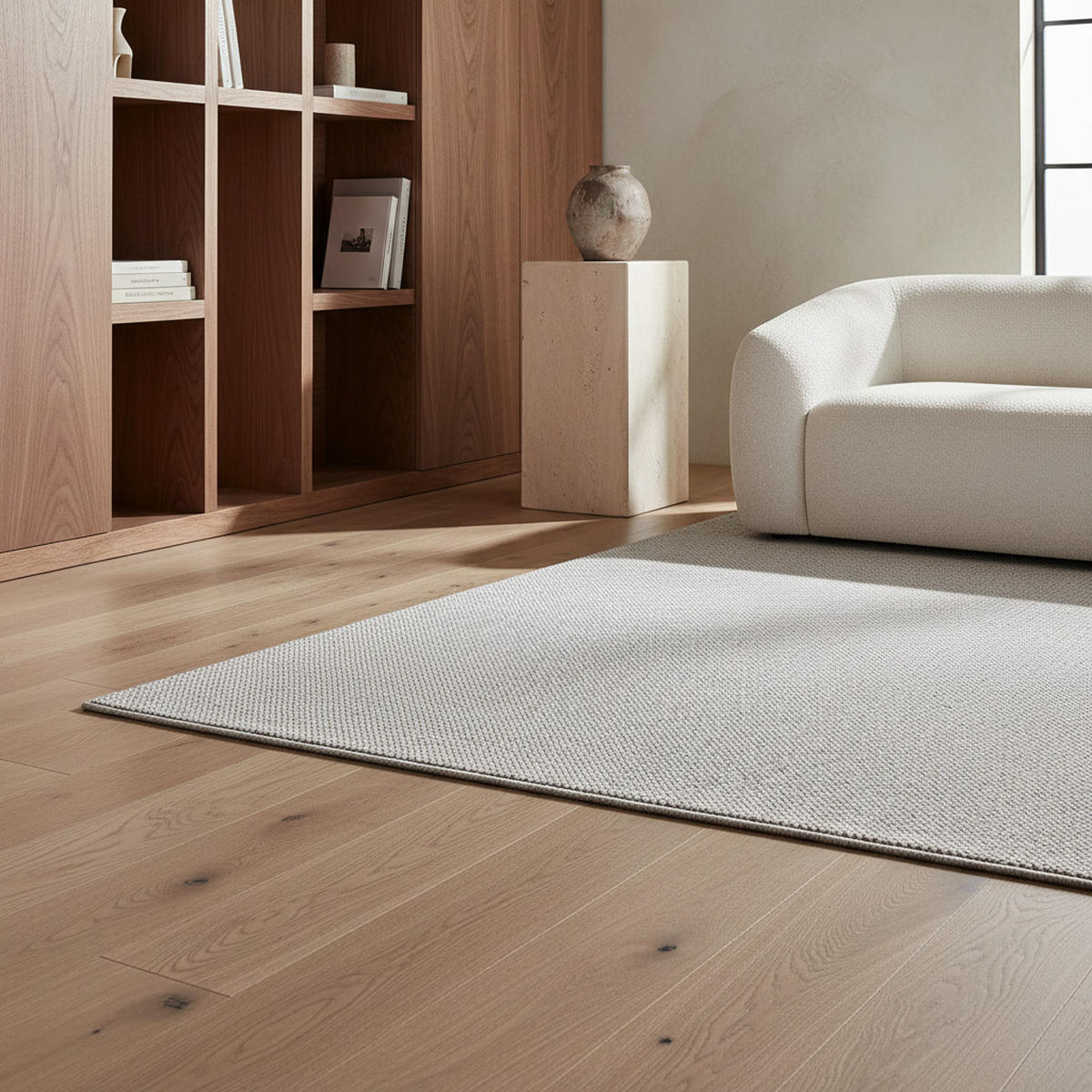 TEPPICH Kurzflor Flachgewebe Uni-Design Polypropylen Wohnzimmer Silber Rechteckig 280x370 - Silberfarben, Textil (280/370cm) - KADIMA DESIGN