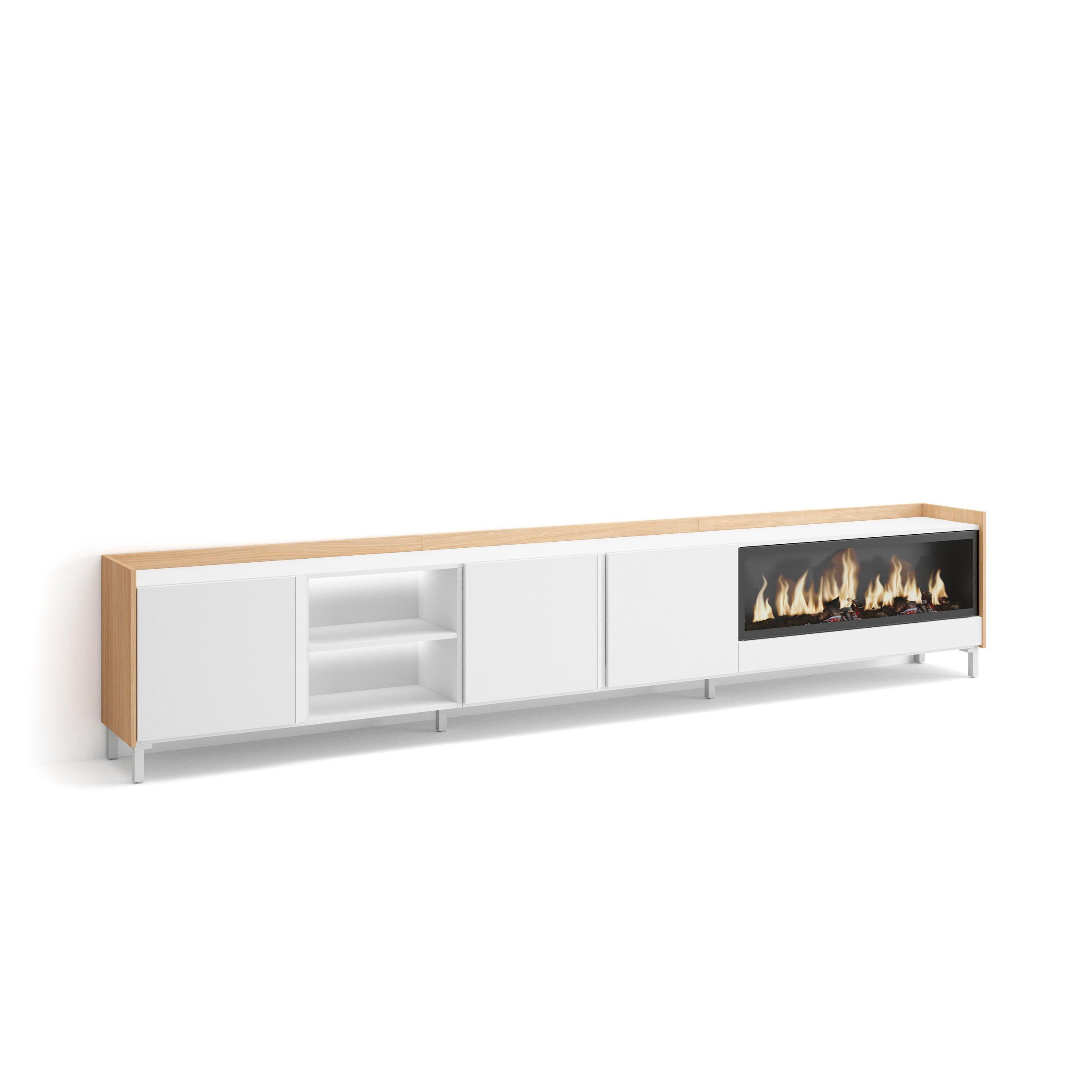 Skraut Home Lowboard, Weiß 315x61x35 cm