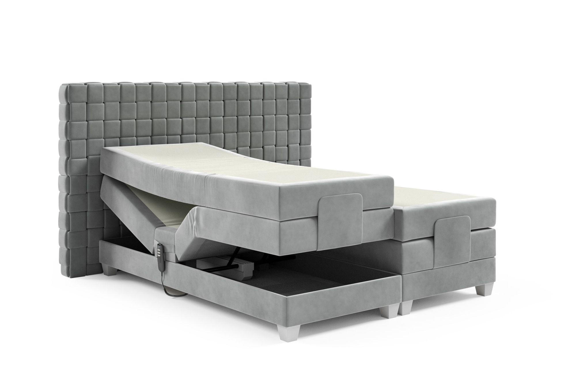 Thumbnail - Fun Möbel Boxspringbett, Graubraun, Textil, 140x200 cm, Schlafzimmer, Betten, Boxspringbetten