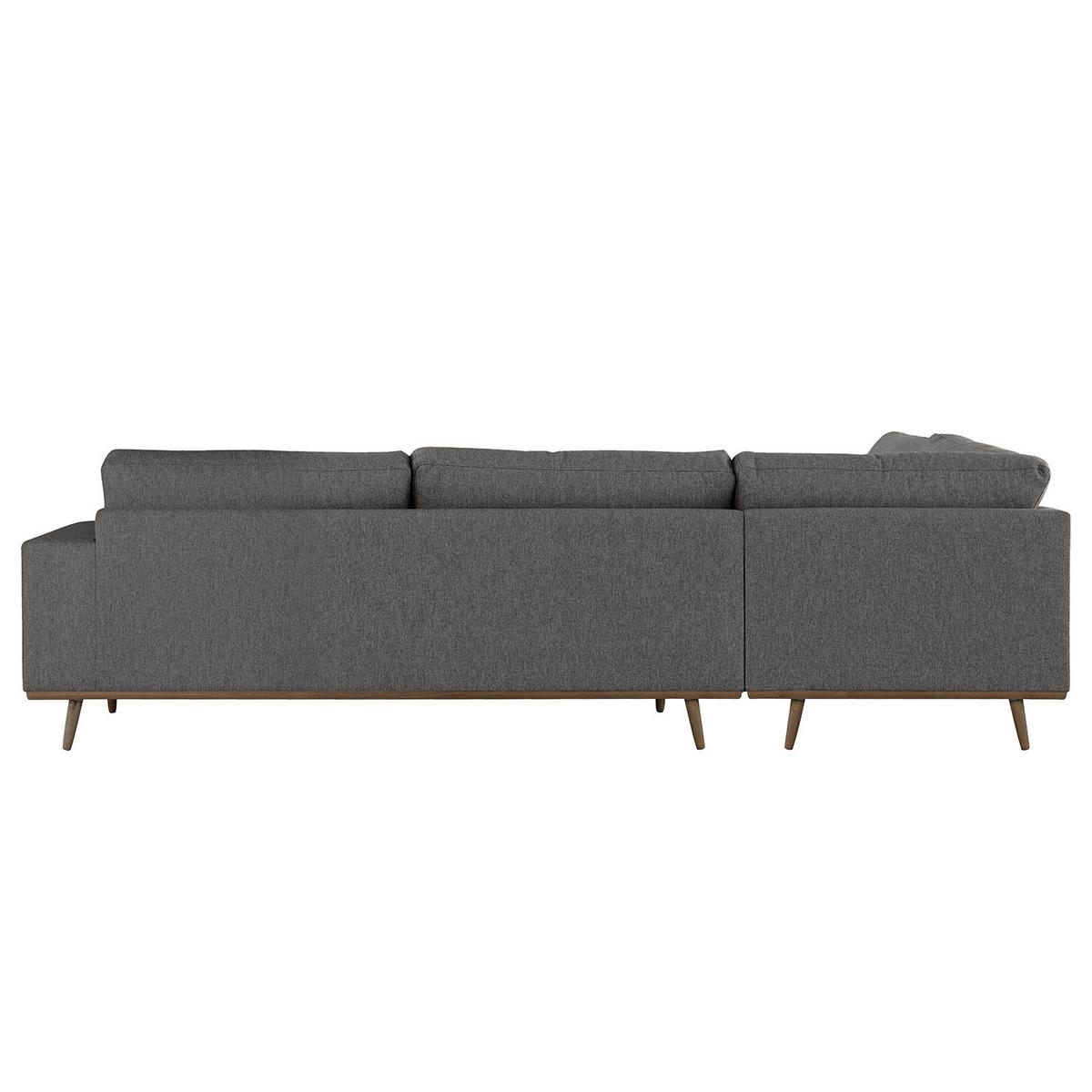 ECKSOFA mit Ottomane - Eichefarben/Dunkelgrau, Eichenholz/Textil (287/219cm) - home24