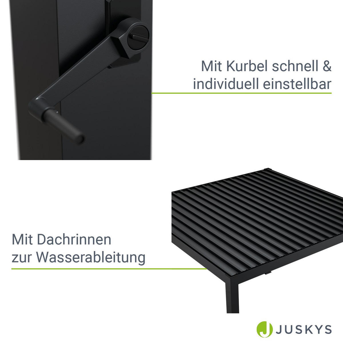 PERGOLA/ LAMELLENDACH Tahiti 3x3 m anthrazit - Anthrazit, Metall (300/240/300cm) - Juskys