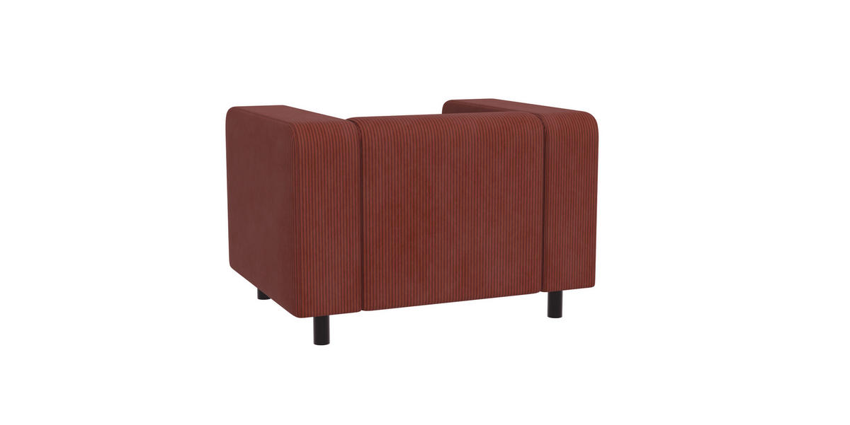 SESSEL Tove Terrakotta Cord - Terracotta/Schwarz, Holz/Kunststoff (95/65/80cm) - S-Style Möbel