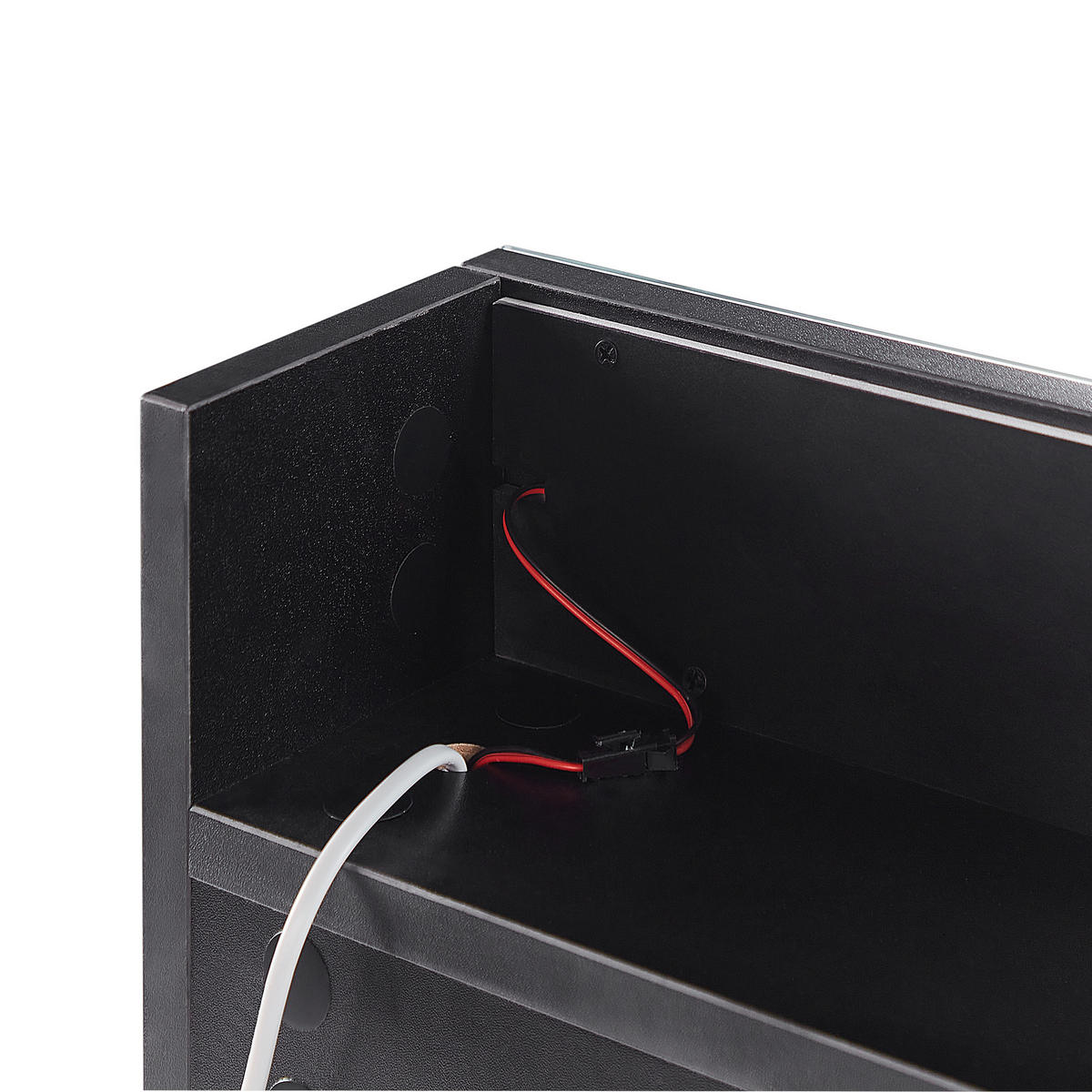 KOUPELNOVÁ ZRCADLOVÁ SKŘÍŇKA LED 60/60 cm Černá Jaramillo - černá/stříbrná, kompozitní dřevo (60/60/12cm) - Beliani