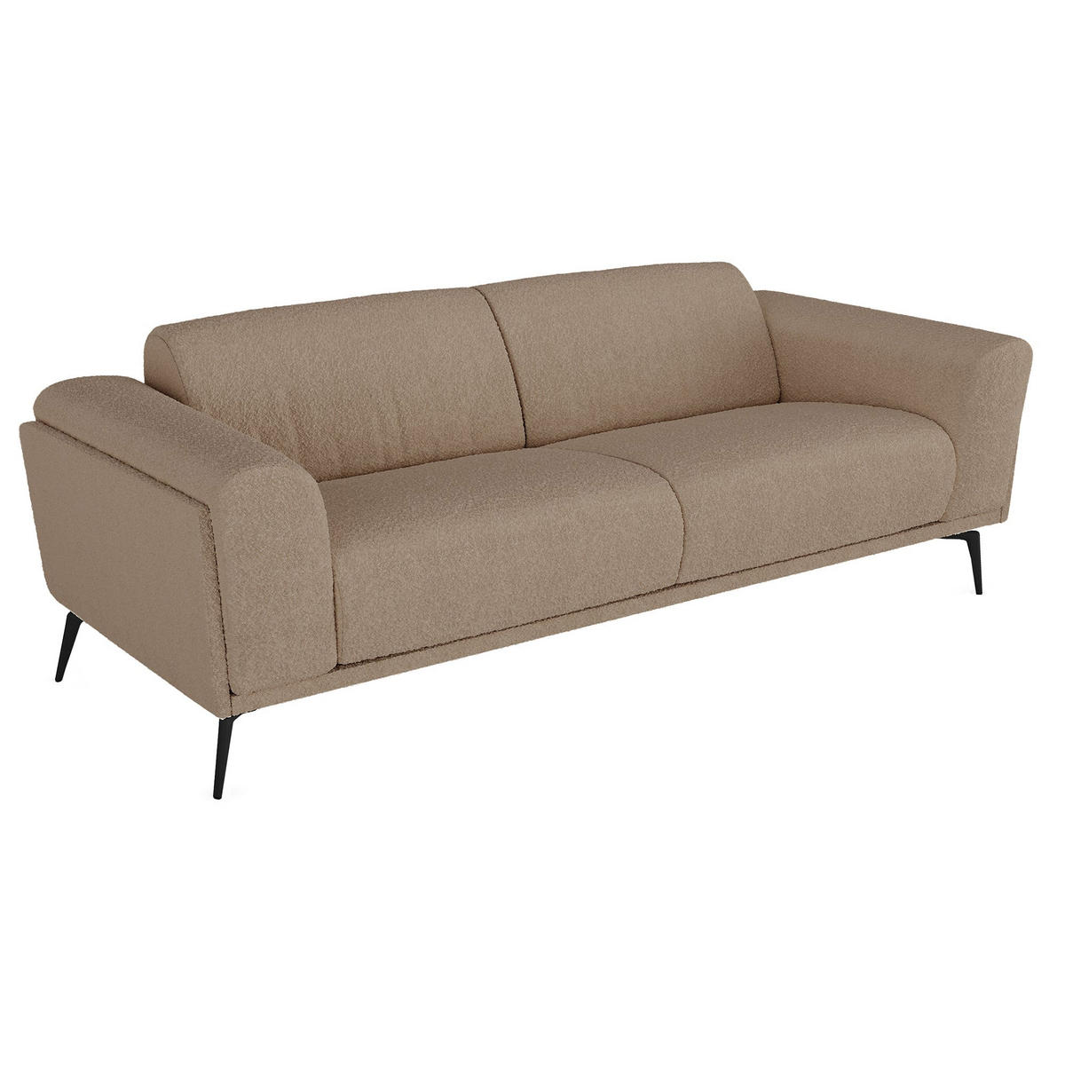 SOFA 3-SITZER Bouclé-Stoff Taupe 220cm - Taupe, Textil (220/74/90cm) - Sia Home