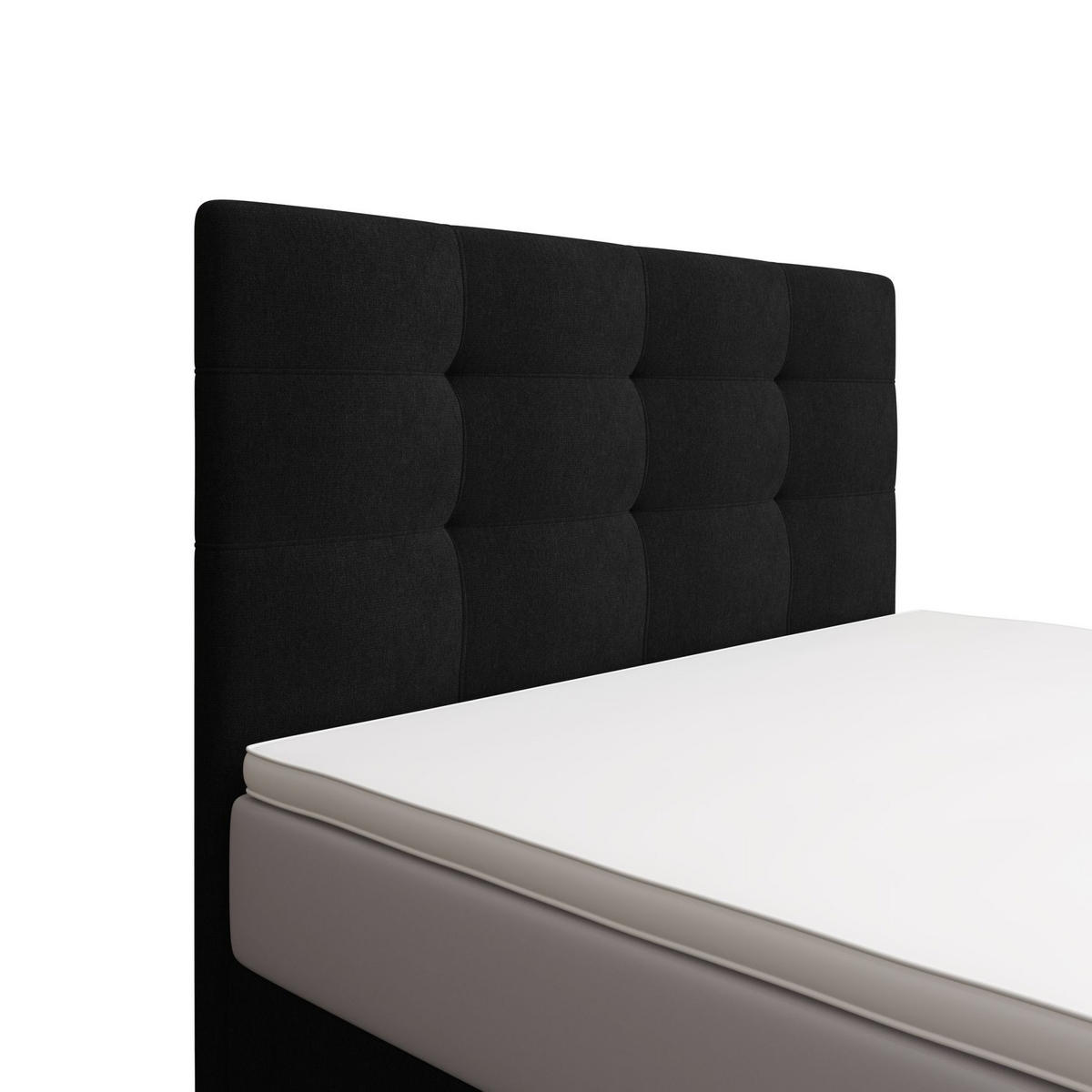 BOXBETT DUO 1 90x200 Cosmic 100, mit Matratze H3 und Topper, Schwarz - Schwarz, Holz/Kunststoff (90/200cm) - Bedante