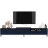 TV-LOWBOARD 2er-Set Elpis2 Marineblau matt mit schwarzem Metallrahmen 150 cm - Blau/Schwarz, Holzwerkstoff/Metall (300/51.5/36.5cm) - Meble Lindner