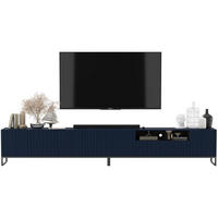 TV-LOWBOARD 2er-Set Elpis2 Marineblau matt mit schwarzem Metallrahmen 150 cm - Blau/Schwarz, Holzwerkstoff/Metall (300/51.5/36.5cm) - Meble Lindner