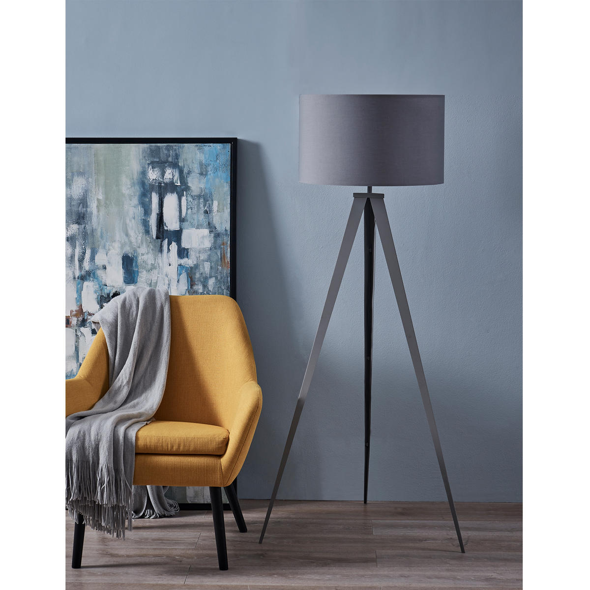 STEHLEUCHTE Grau - Grau, Metall (157/55/157cm) - Teamson Home