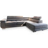 ECKSOFA SELVA R-S Hellgrau Velours-Stoff mit Schlaffunktion - Hellgrau, Holz (275/202cm) - MASSENO