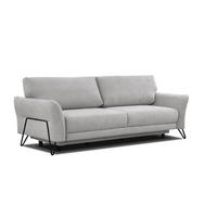 SOFA LOREM 3-Sitzer mit Schlaffunktion, hellgrau - Hellgrau/Schwarz, Holz/Textil (232/90/107cm) - Courtois Laville