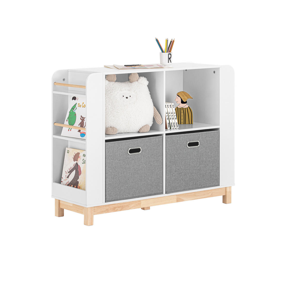 KINDERREGAL Weiß - Weiß/Naturfarben, Holz/Holzwerkstoff (100/80/35cm) - SoBuy