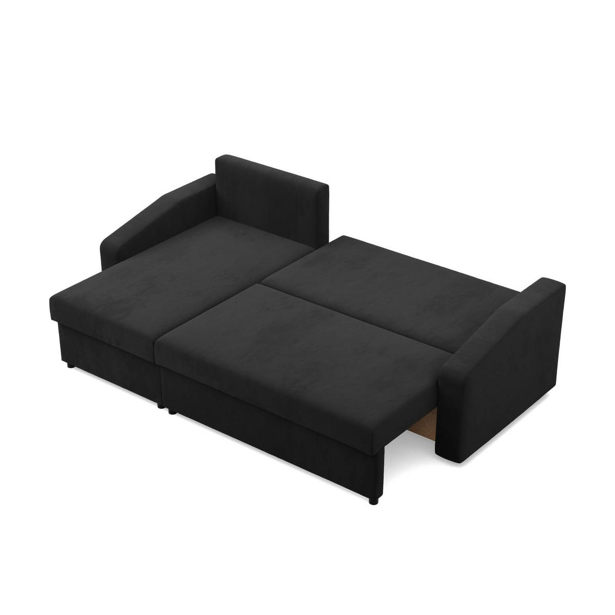 ECKSOFA MIT SCHLAFFUNKTION NEO, Schwarz - Schwarz, Textil (231/140cm) - Mebligo