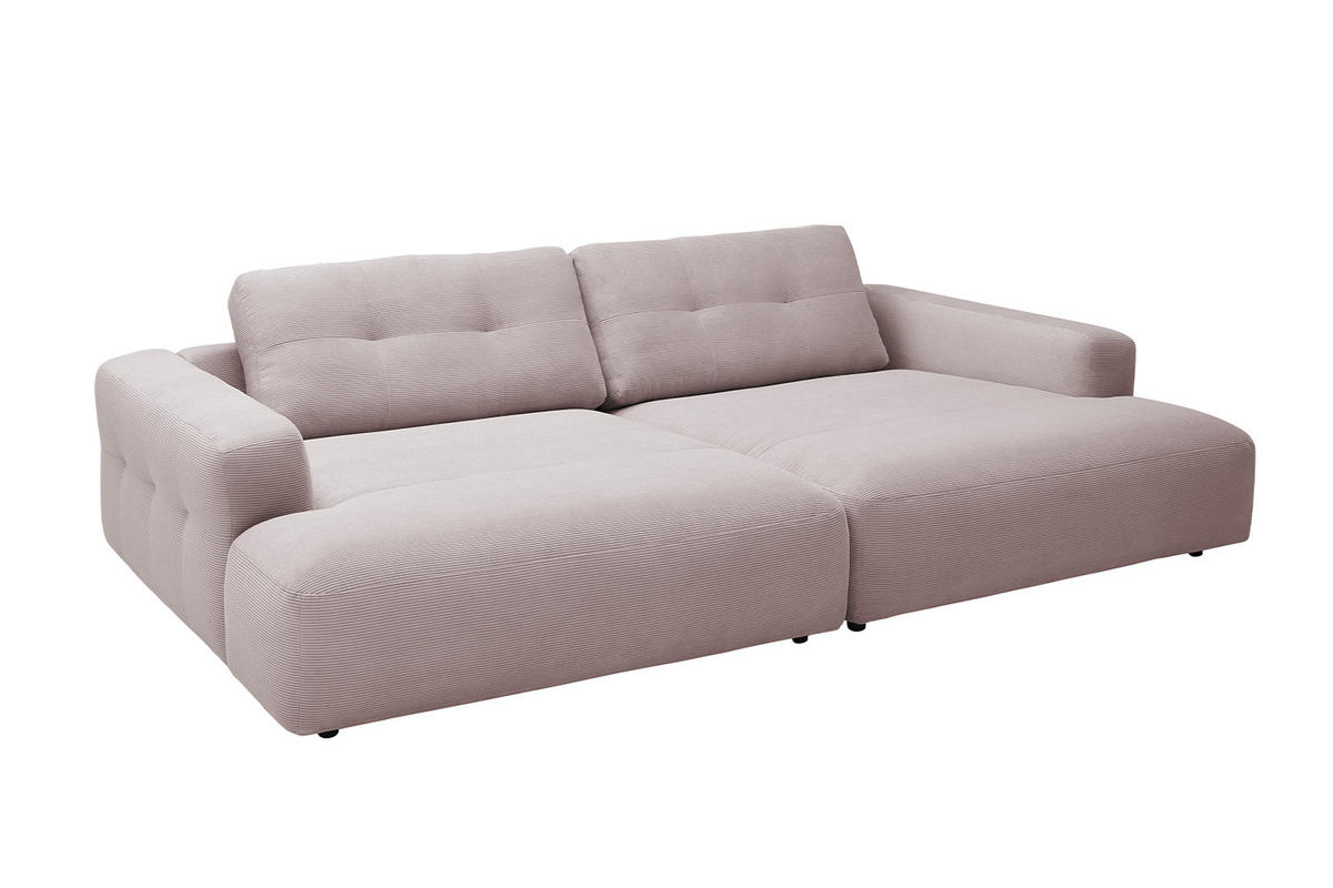 BIG SOFA MIKA Pink Cord - Pink/Schwarz, Kunststoff/Textil (300/86/167cm) - KAWOLA