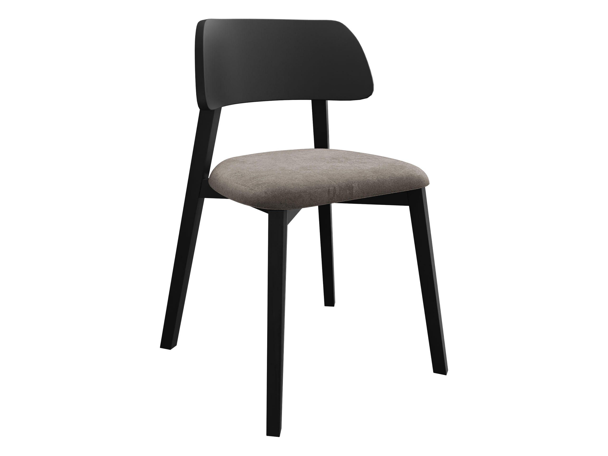 POLSTERSTUHL Dario, Holzfarbe: Schwarz - Schwarz/Grau, Holz/Textil (47/80/50cm) - MIRJAN24