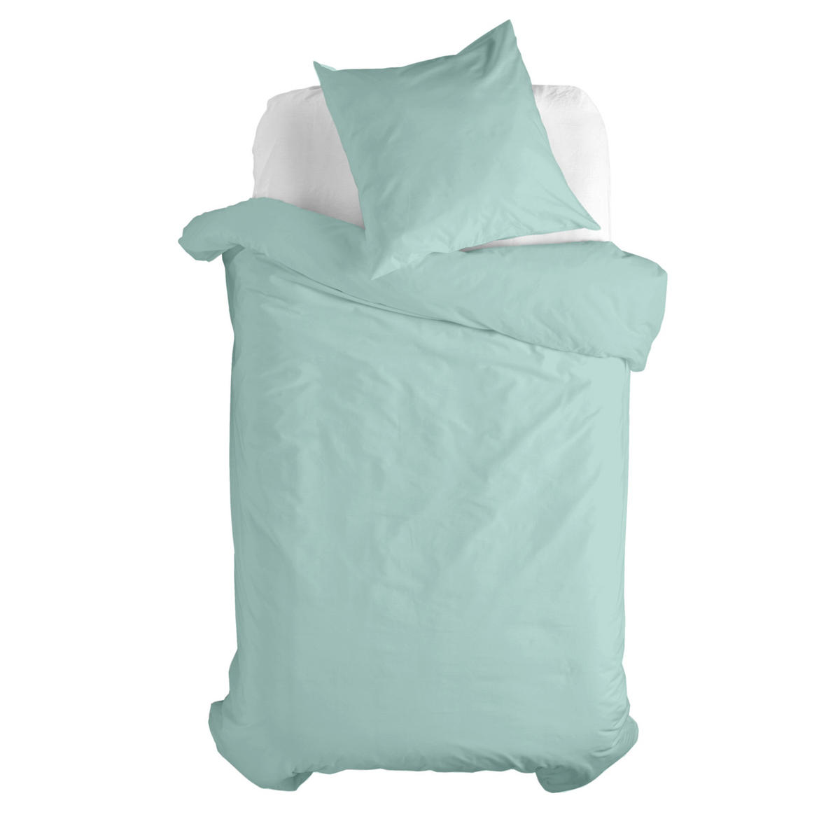 BETTBEZUG set 2 teiliges Basic Minze 135/140x200 cm (Standardgrösse) - Mintgrün, Textil (140/200cm) - Happy Friday
