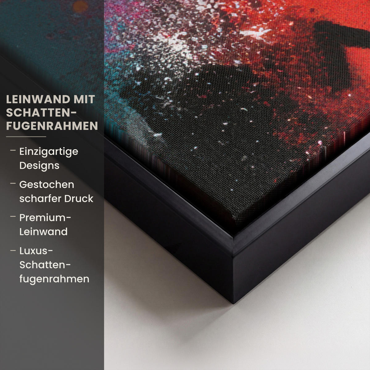 LEINWAND Bilder mit Rahmen - Farbflächen - Formen - Bunt - Abstrakt - 50x50 - Pink, Textil (50/50cm) - MuchoWow