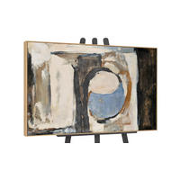 GEMÄLDE Geometrische Farben II Schattenfugenrahmen Eichefarben 180x120 cm - Eichefarben, Holz (180/120cm) - YS-art gallery