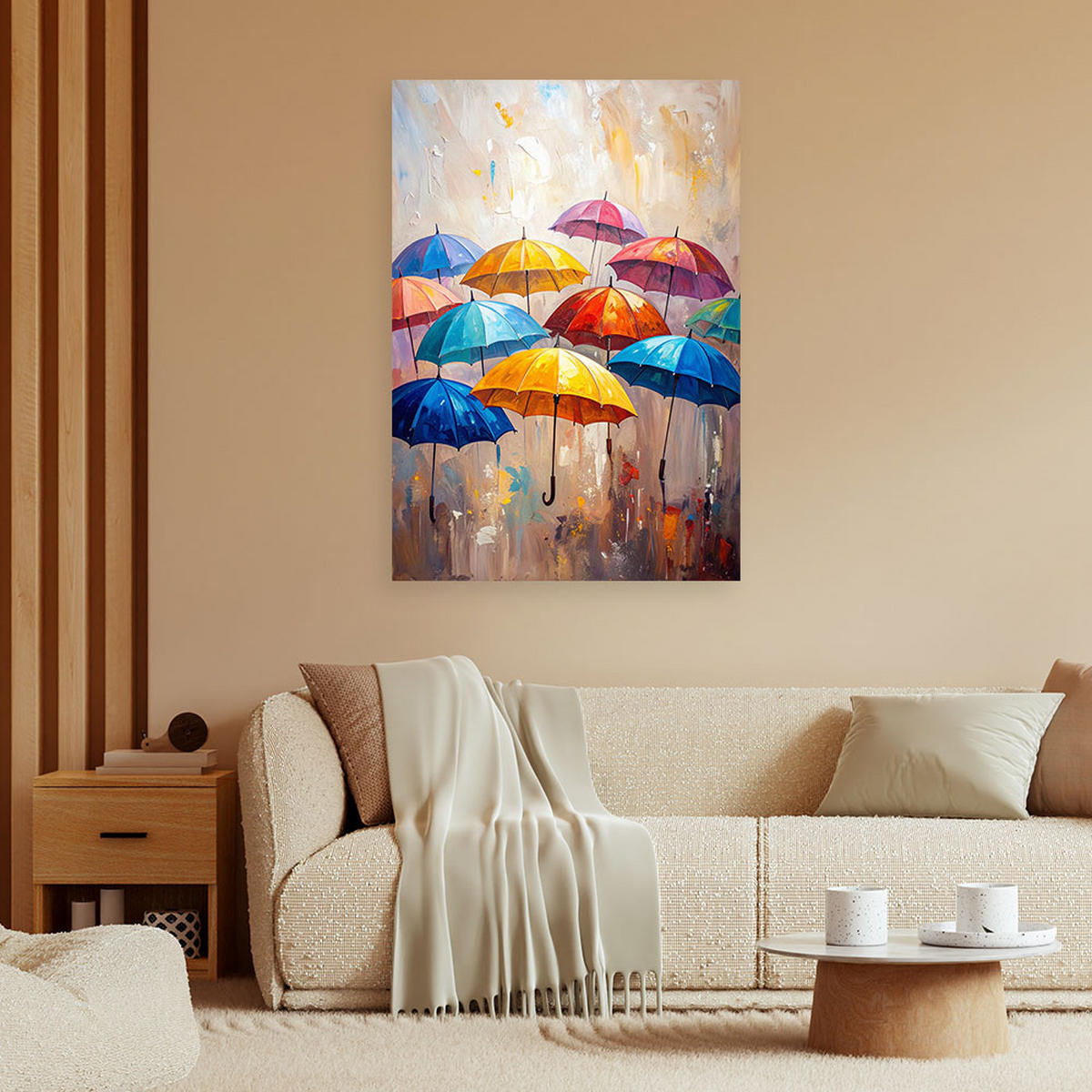 LEINWANDBILD Abstraktion 80x120cm - Multicolor, Textil (80/120cm) - Feeby