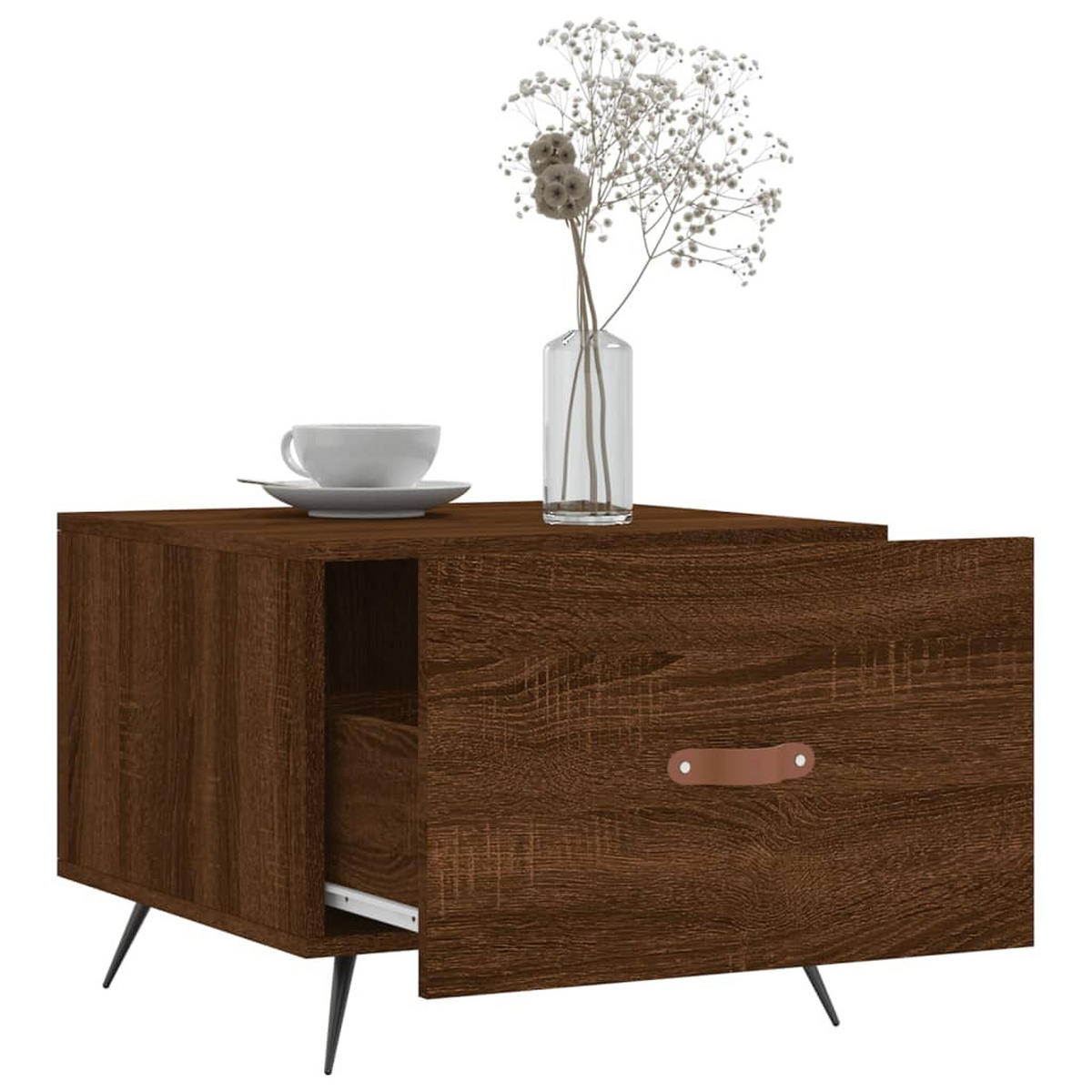 COUCHTISCHE 2 Stk. Braun Eichen-Optik 50x50x40 cm Holzwerkstoff - Braun, Holzwerkstoff (50/50/40cm) - furnicato
