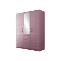 DREHTÜRENSCHRANK Bali D3 II - Goldfarben/Rosa, Holzwerkstoff/Kunststoff (147/200/58cm) - MIRJAN24