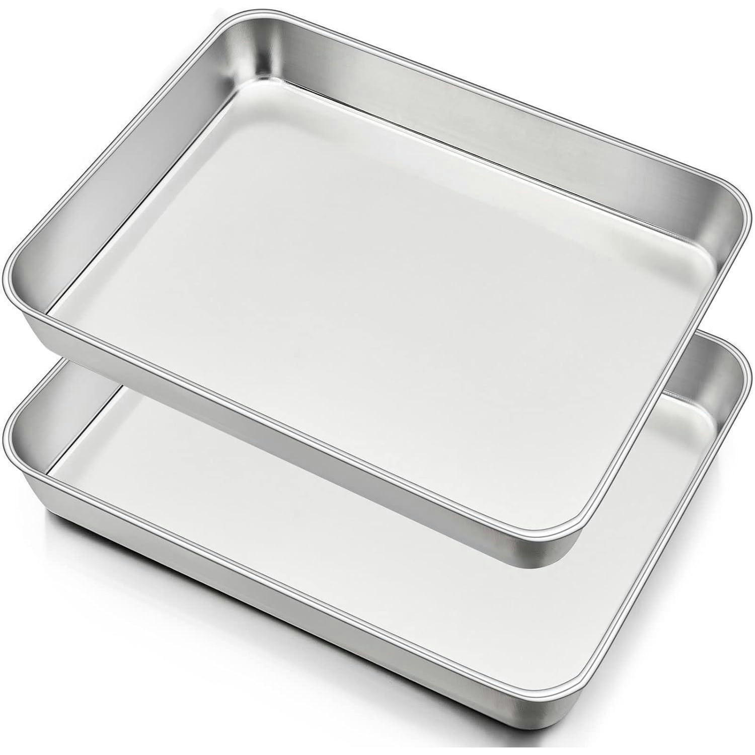BACKBLECH 2er Set 31 x 24 x 5 cm Edelstahl - Silberfarben, Metall (31/5/5cm)