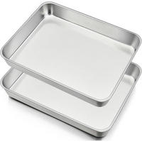 BACKBLECH 2er Set 31 x 24 x 5 cm Edelstahl - Silberfarben, Metall (31/5/5cm)