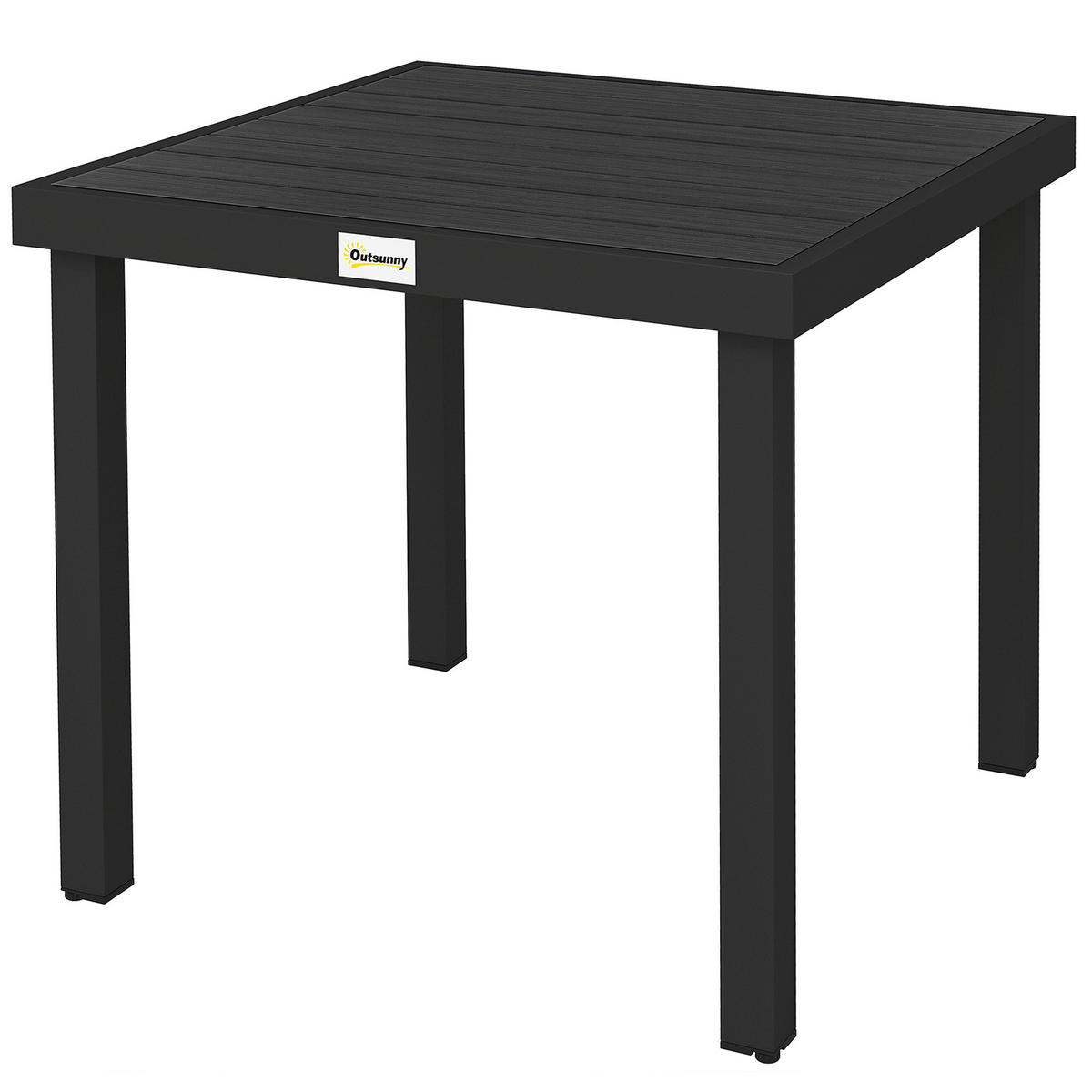 GARTENTISCH,QUADRATISCH Holzoptik 78x78cm,schwarz - Schwarz, Metall (78/78/74cm) - Vallsero