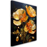 WANDBILD goldener mohn blumen natura - Goldfarben, Textil (40/60cm) - Feeby