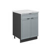 KÜCHENUNTERSCHRANK Fame-Line Hellblau-grau 60 cm mit Schublade AP Marmor - Anthrazit/Blaugrau, Holzwerkstoff (60/82/60cm) - Vicco