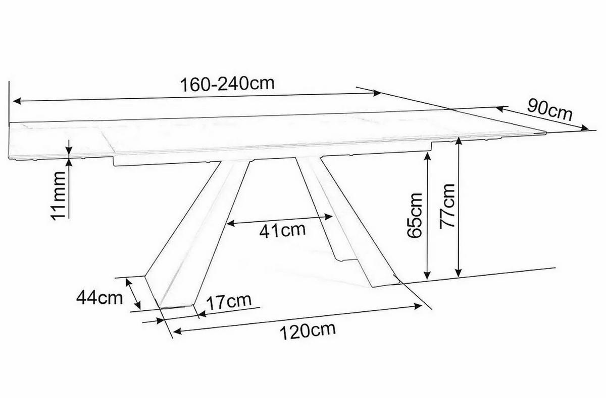 ESSTISCH Salvadore schwarz 160-240 / 90 / 76cm - Schwarz, Glas/Holz (90/240/76cm) - Feldmann-Wohnen