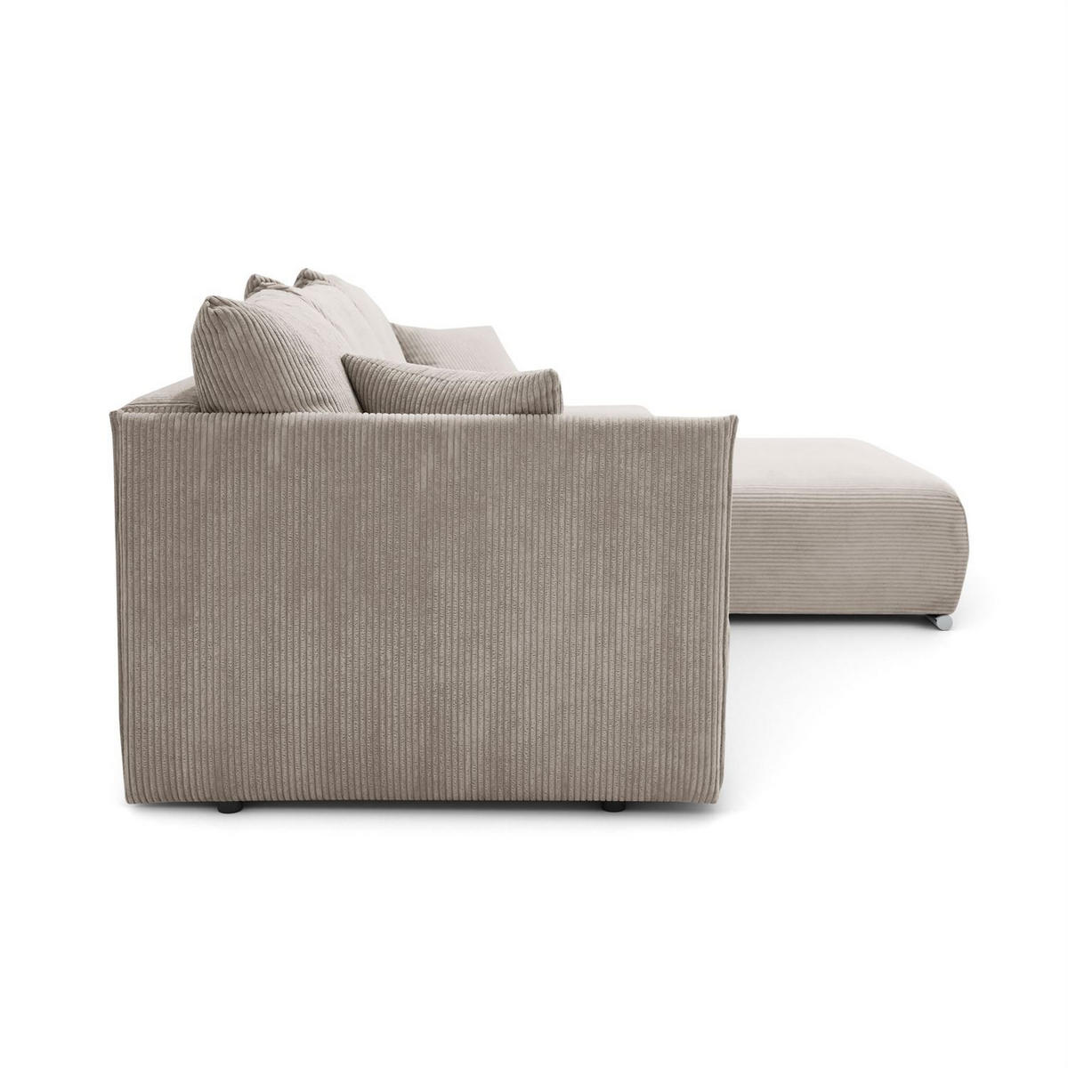 ECKSOFA LAVIO L mit Schlaffunktion und Bettzeugkasten Rechte - Beige, Textil (246/188cm) - Lookway