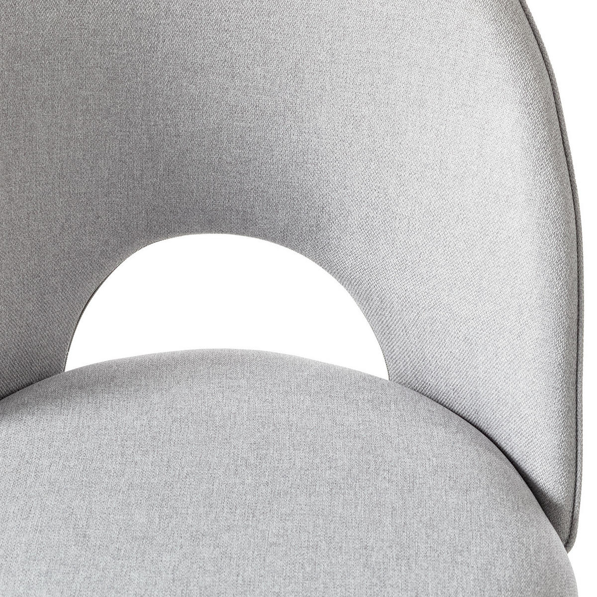 POLSTERSTUHL - Webstoff / Metall - Hellgrau, Textil (49/84/54cm) - home24