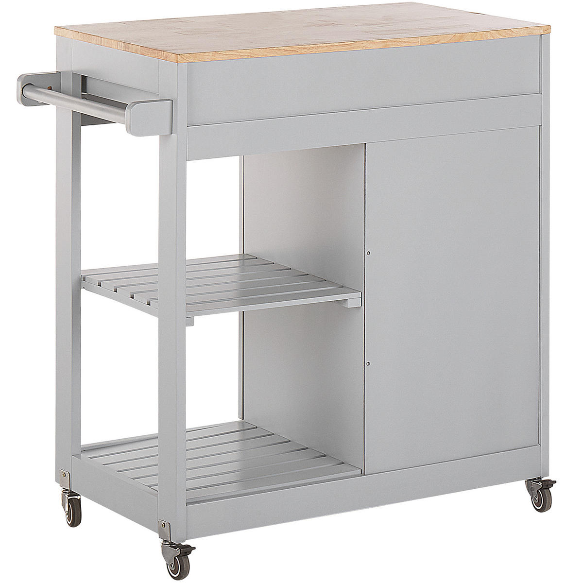SERVIERWAGEN Grau Trapani - Hellbraun/Grau, Holzwerkstoff (75/87/44cm) - Beliani