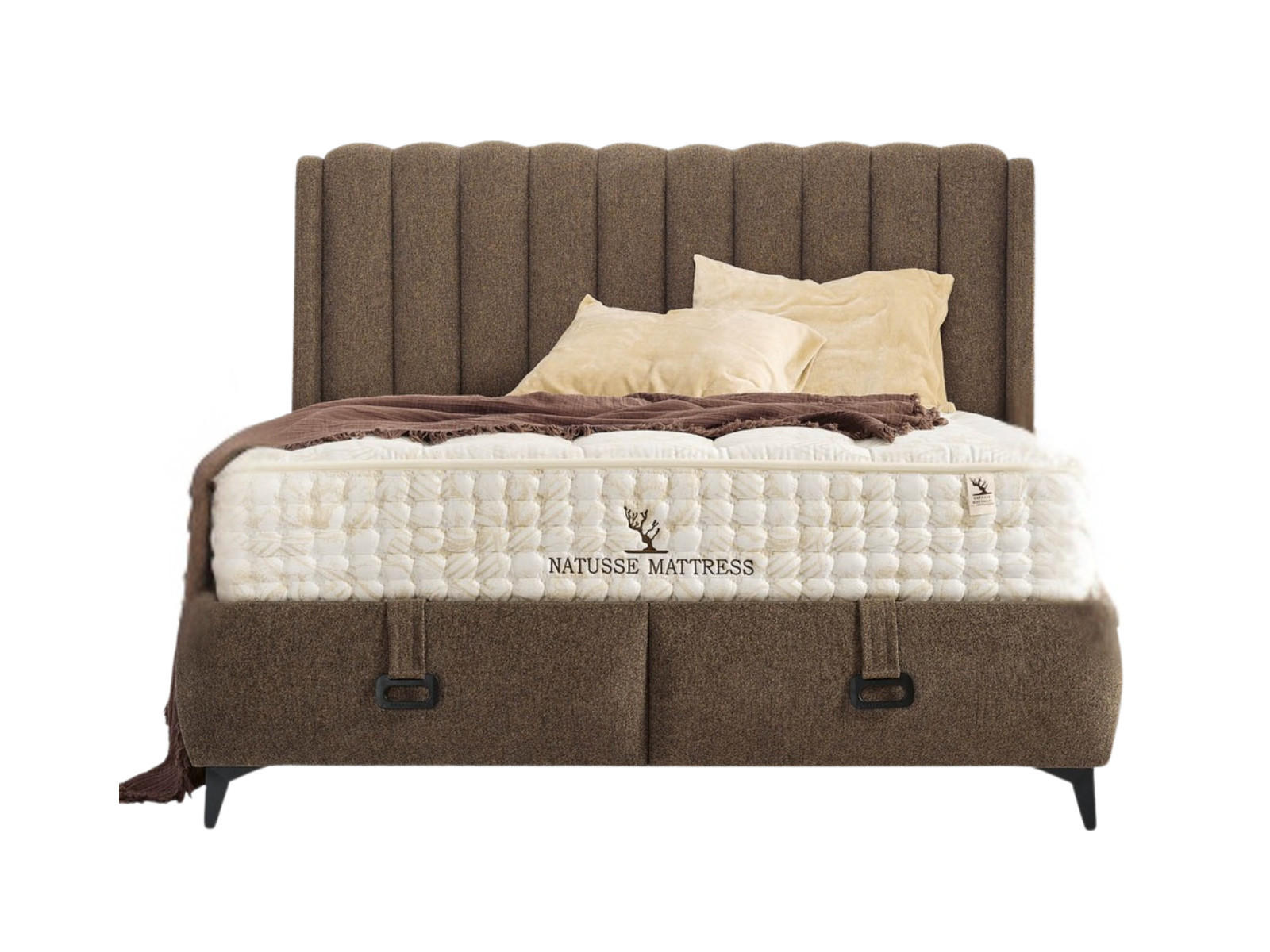 POLSTERBETTSET Intense 180x200 Braun - Braun, Metall (180/200cm) - Villa Möbel