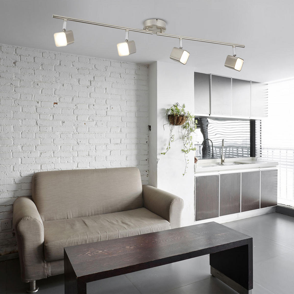 LED DECKENLEUCHTE Metall Silber - Silberfarben, Metall (78.5/9/15cm)