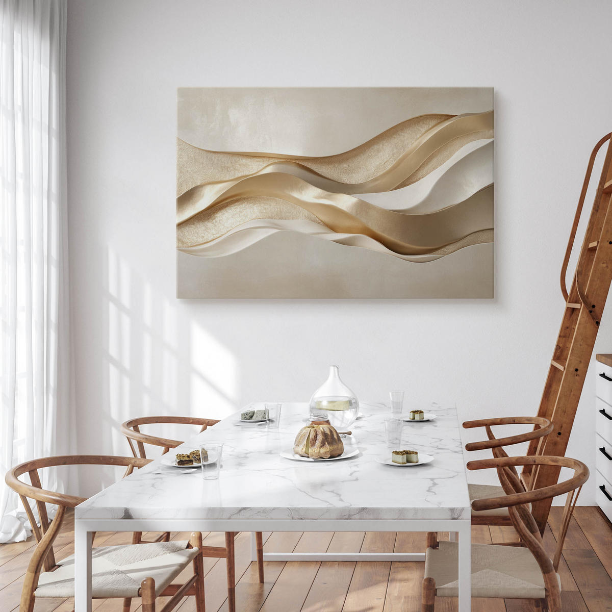 LEINWANDBILD Abstraktion Glamour 3D Effekt 120/80 cm - Beige/Braun, Textil (120/80cm) - Muralo