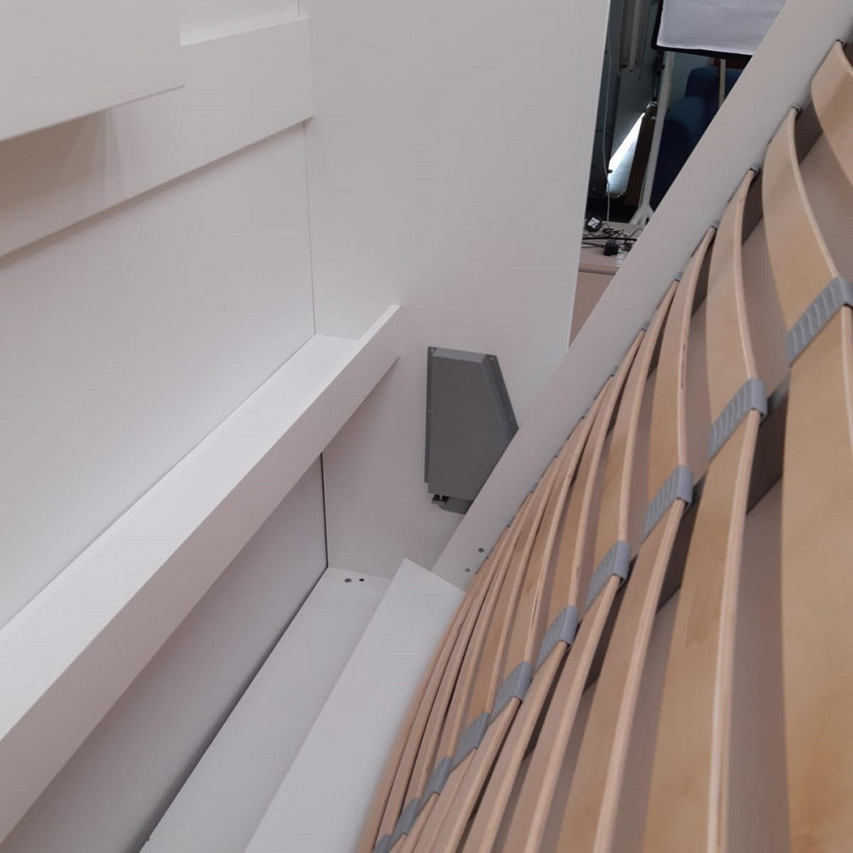 SCHRANKBETT Klappbett vertikal GN160x200 - Weiß-Matt - Weiß, Holzwerkstoff (160/200cm) - QMM TraumMöbel