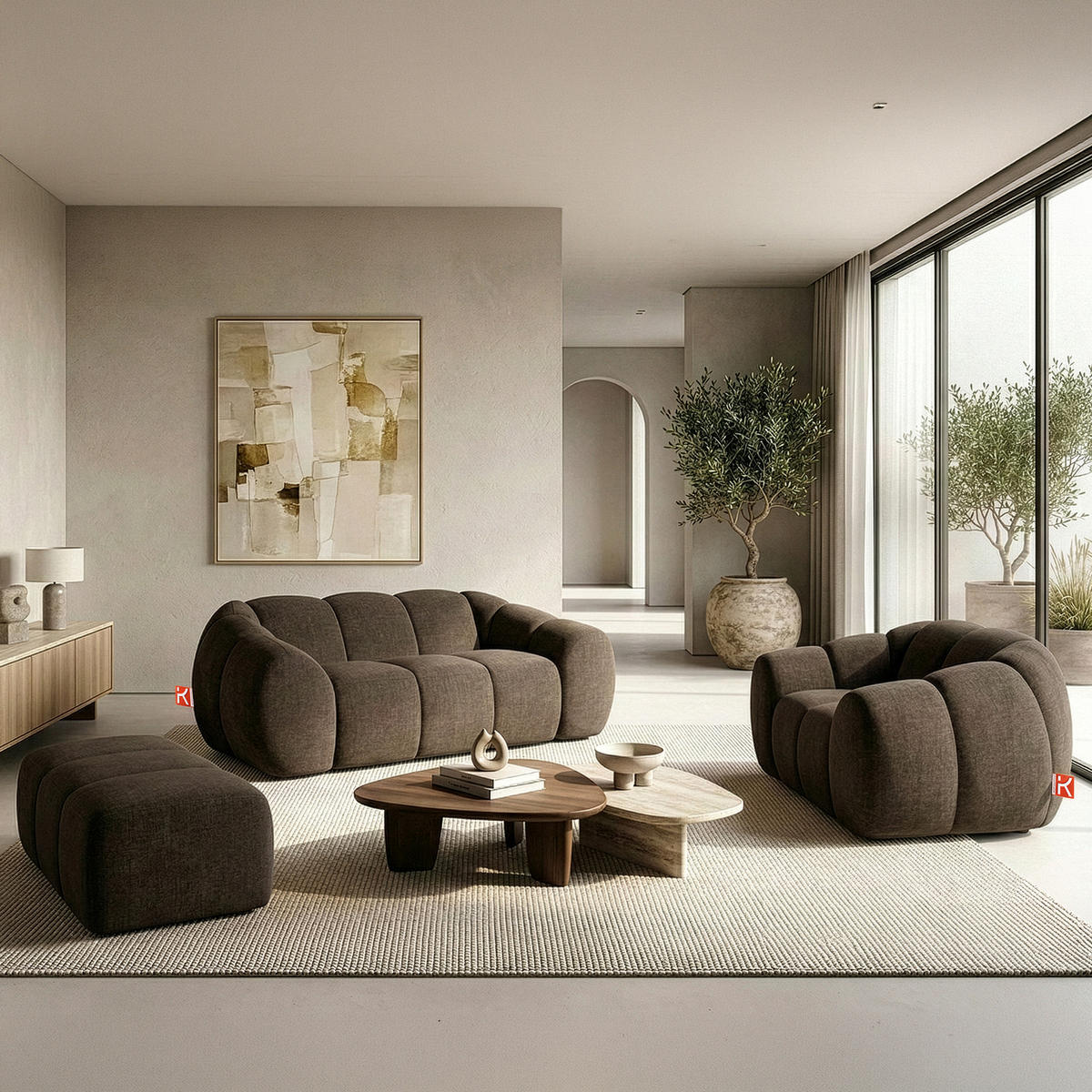 2-SITZER SOFA FLAVA, Braun - Braun, Holz/Holzwerkstoff (200/76/100cm) - KONSIMO®