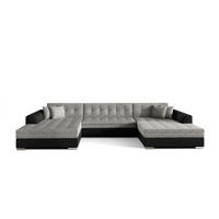 WOHNLANDSCHAFT VENTO U-Form – Großzügiges Ecksofa mit Schlaffunktion & Kissen 359 cm - Grau, Kunststoff (359/78/165cm) - Wohnideebilder